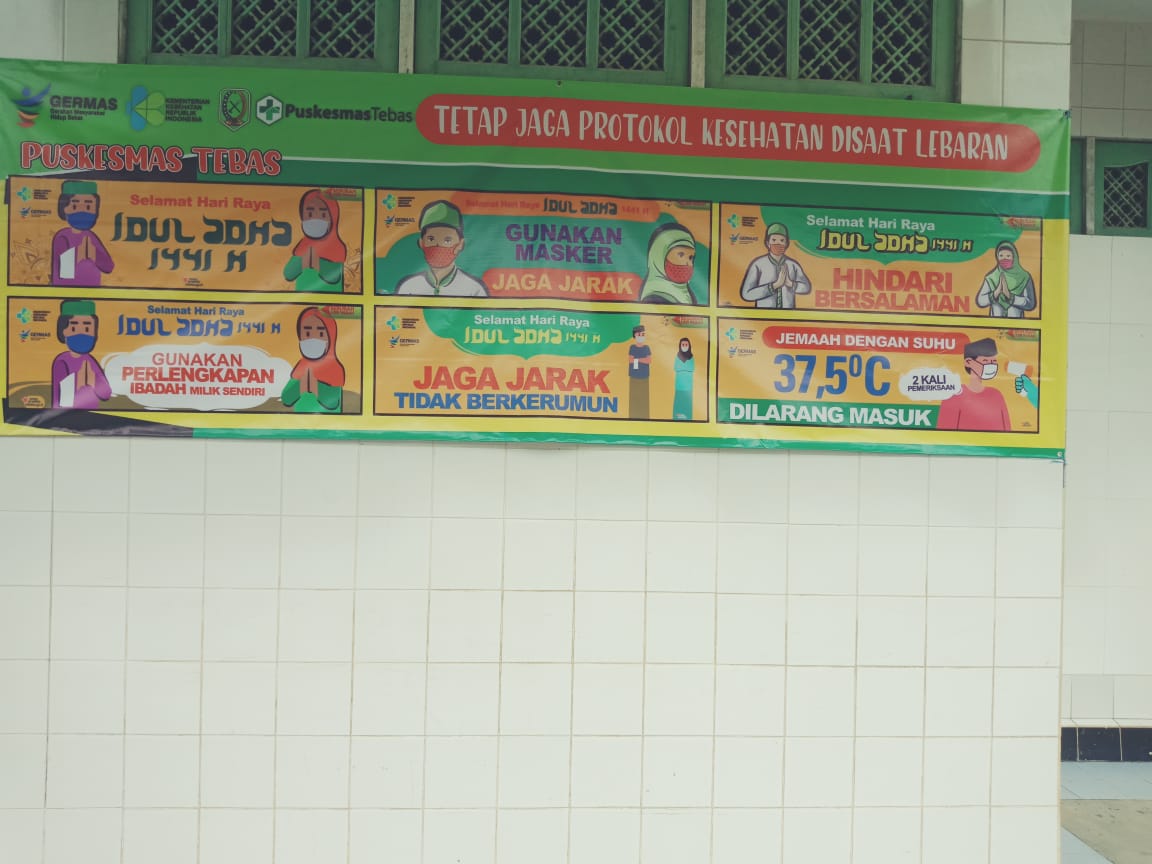 Pantauan Protokol Kesehatan pada Shalat Idul Adha Tahun 2020 di Beberapa Mesjid di Kecamatan Tebas